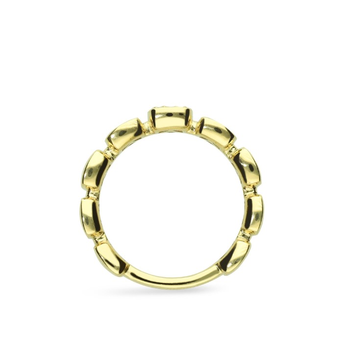 3/4 Wedding Ring Grau Yellow Gold Plates and Diamonds