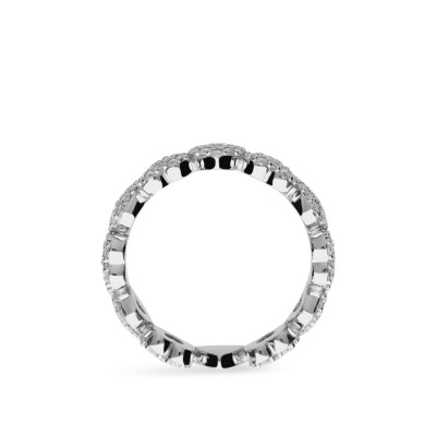 Grau Wedding Ring 3/4 White Gold Hearts and Diamonds