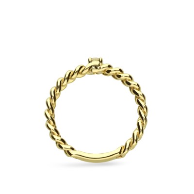 Grau Yellow Gold Barbed Chain Ring