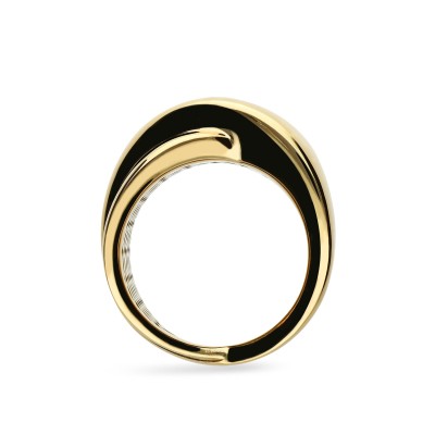 Grau Wide Crossed Ring in Yellow Gold