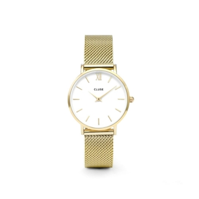 Rellotge Minuit Mesh Gold/White