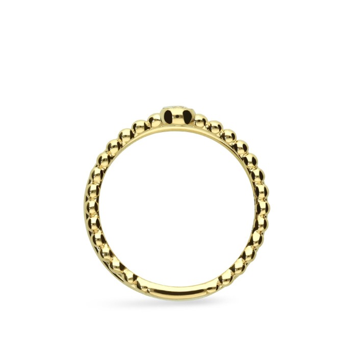 Double Bollicine Ring Yellow Gold and Diamond