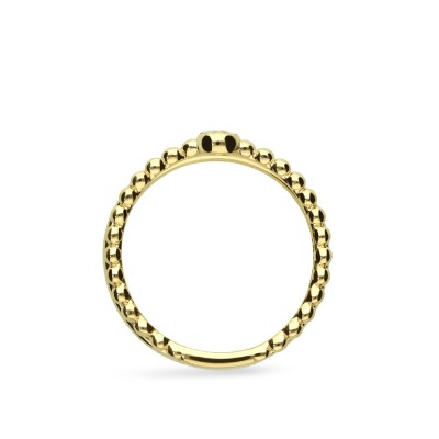 Double Bollicine Ring Yellow Gold and Diamond
