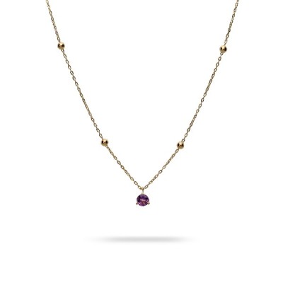 Grau Yellow Gold and Amethyst Necklace