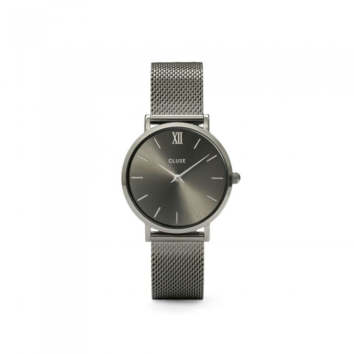 Rellotge Minuit malla gris fosc