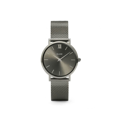 Rellotge Minuit malla gris fosc