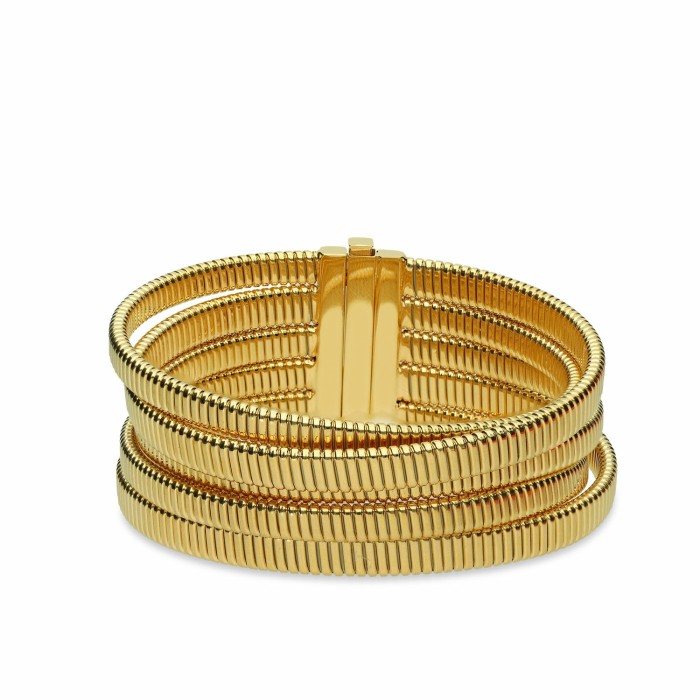 Five-Strand Gold Tubogas Grau Bracelet