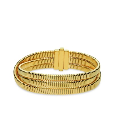 Three-Strand Tubogas Grau Bracelet in Yellow Gold