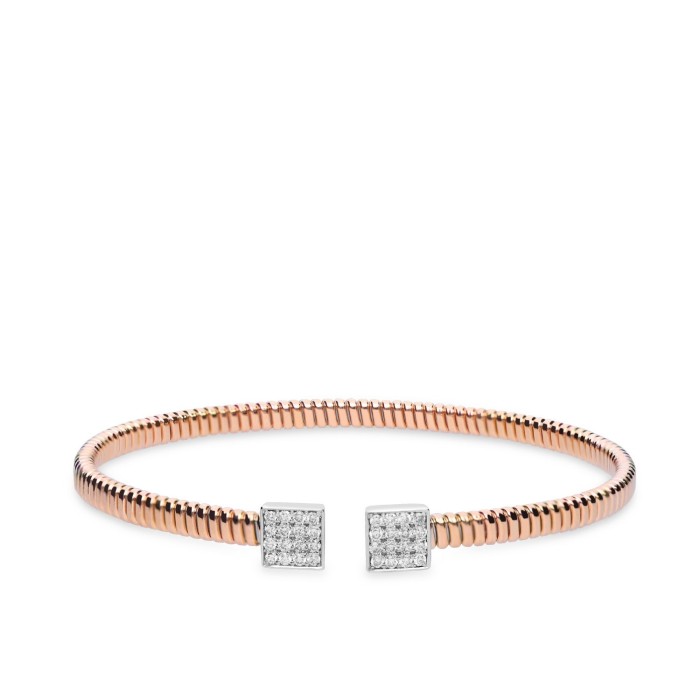 Open Bracelet Grau with Diamonds and Rose Gold