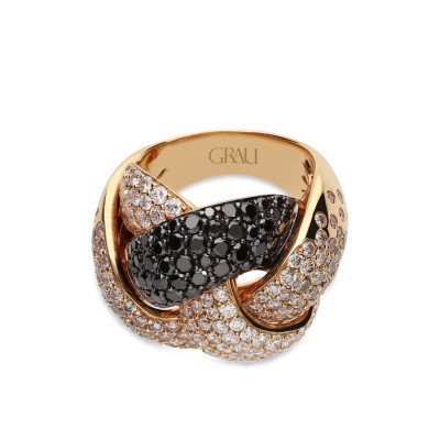 Bow Grau Ring Yellow Gold and Diamonds