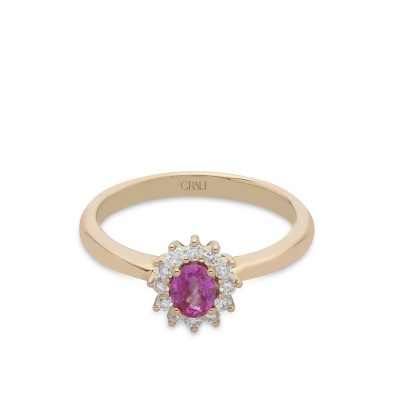Rosette Grau Pink Sapphire and Rose Gold Ring