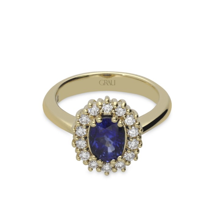 Rosette Grau Sapphire and Yellow Gold Ring