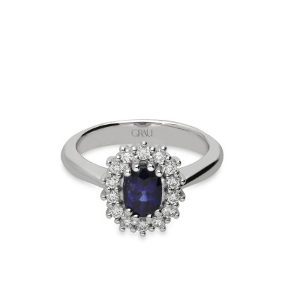 Rosette Ring Grau Sapphire and White Gold