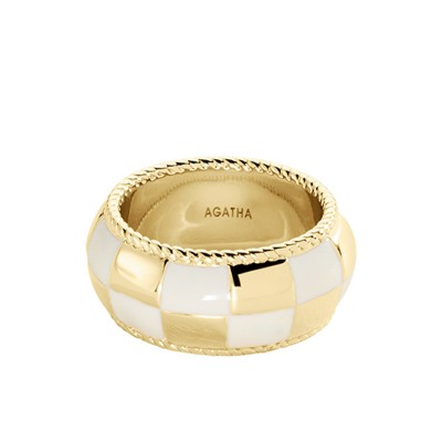 Wide Brigitte Agatha Ivory and Gold Ring