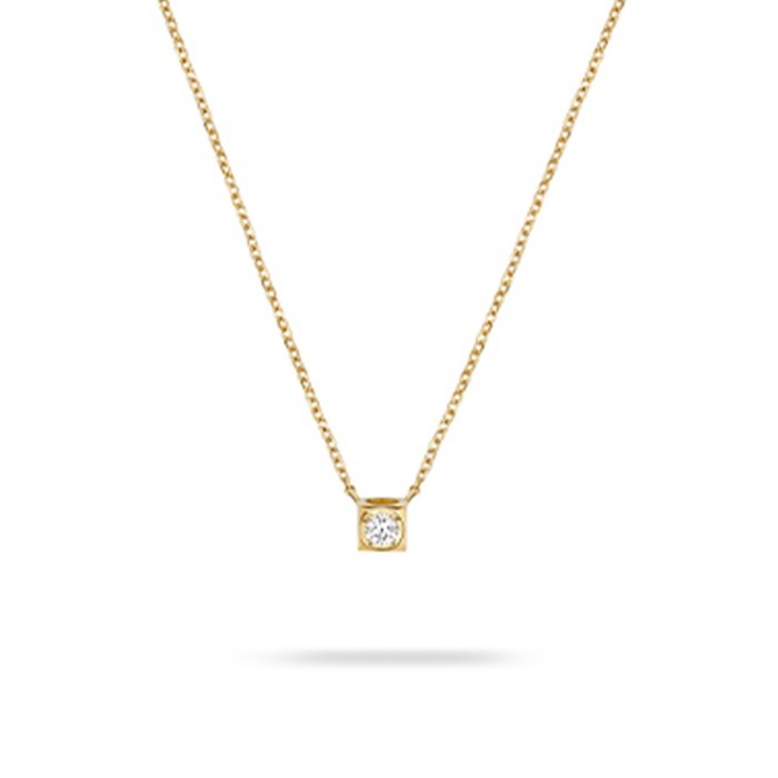 Collar dinh van Le Cube Diamant modelo pequeño Oro y Diamantes