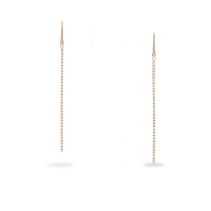 Grau Rose Gold Vertical Bar Long Earrings