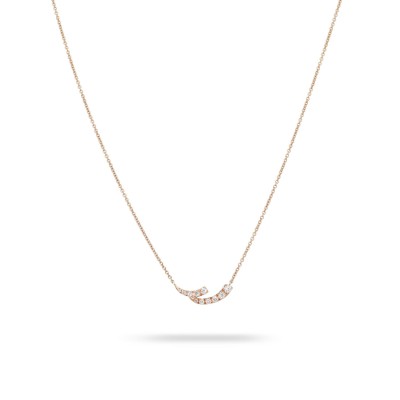 Grau Rose Gold and Diamond Two Bars Necklace