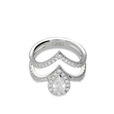 Double Ring Grau White Gold and Diamonds
