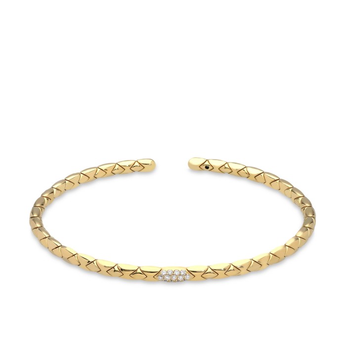 Grau Rhombus Rigid Bracelet in Rose Gold with Diamonds