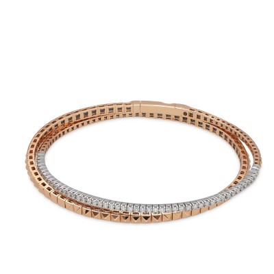 Bicolor Tennis Bracelet with Diamonds and Grau tacks