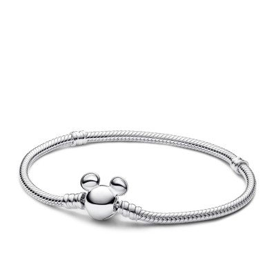 Pandora Bracelet with Mickey Mouse Clasp and Snake Chain