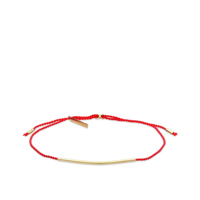 Grau Red Cord and Yellow Gold Bracelet