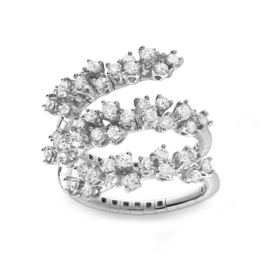 Triple Loop White Gold and Diamond Ring by Damiani