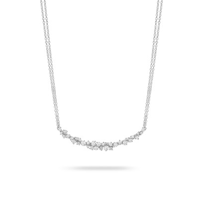 Double Chain White Gold and Diamonds Necklace by Damiani