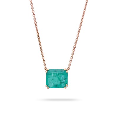Emerald and yellow gold double staple Grau necklace