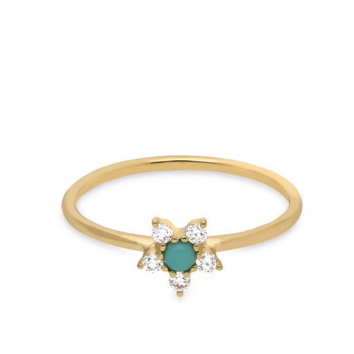 Yellow Gold Five-Point Flower Ring by Grau