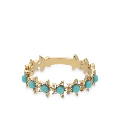 Yellow Gold Ring with Diamonds and Turquoise by Grau