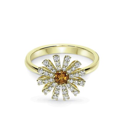 Damiani Margherita Yellow Gold and Diamonds Ring