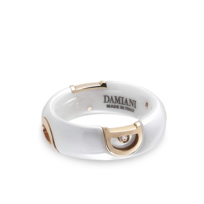 Anell Damiani D Icon Blanc i Or Rosa