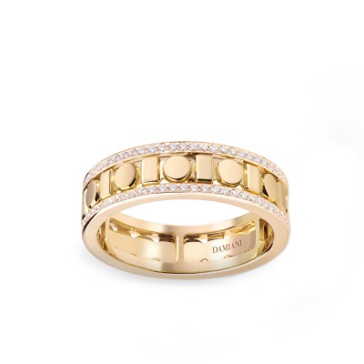 Yellow Gold Sphere and Square Ring Damiani