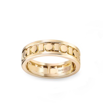 Damiani Belle Époque Yellow Gold Ring Sphere and Square