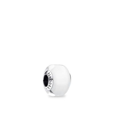 White Murano Crystal Mini Pandora Charm