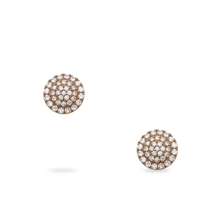 Earrings Button Grau Full Pavé Diamonds