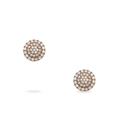 Earrings Button Grau Full Pavé Diamonds