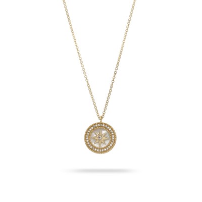 Tiny Charms Grau Star Yellow Gold and Diamonds Necklace