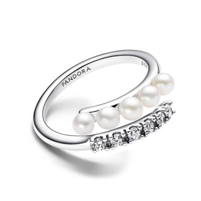 Pandora Timeless Freshwater Pearl and Pavé Open Ring