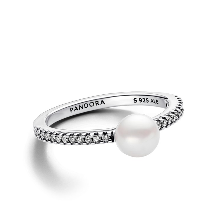 Anillo Pandora Timeless con Perla y Pavé