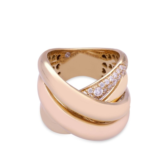 Anillo Cruzado Grau Oro Rosa