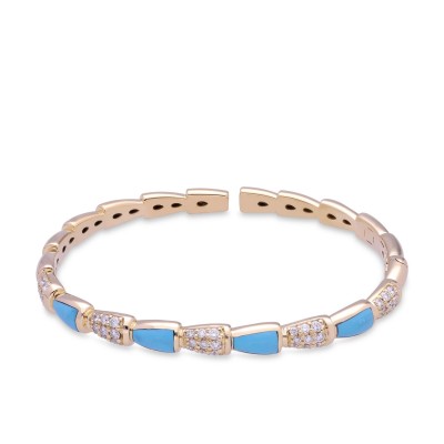 Grau Rose Gold Turquoise and Diamond Bracelet