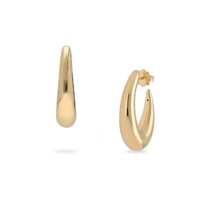 My Essence Hoop Earrings Grau Yellow Gold