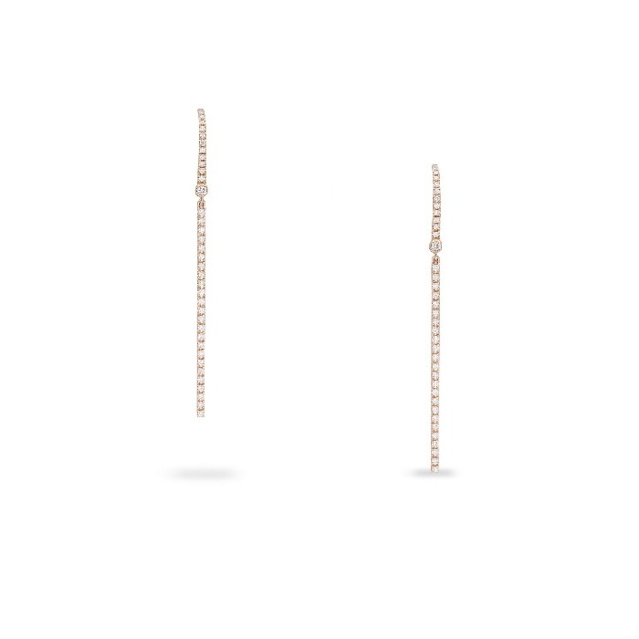 Grau Long Earrings in Rose Gold and Diamonds