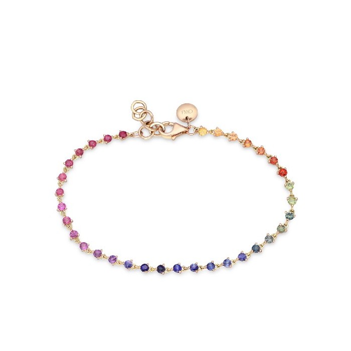 Grau Rainbow Sapphire and Rose Gold Bracelet