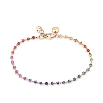 Grau Rainbow Sapphire and Rose Gold Bracelet