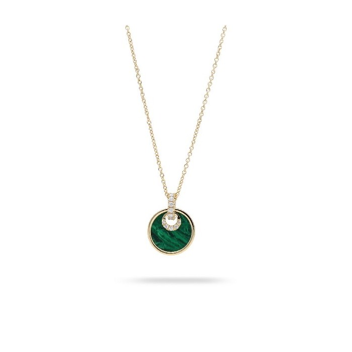 Grau Malachite and Diamond Necklace