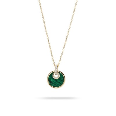 Grau Malachite and Diamond Necklace