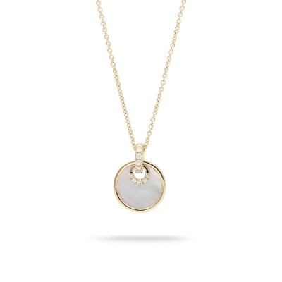 Grau Mother of Pearl and Diamond Necklace